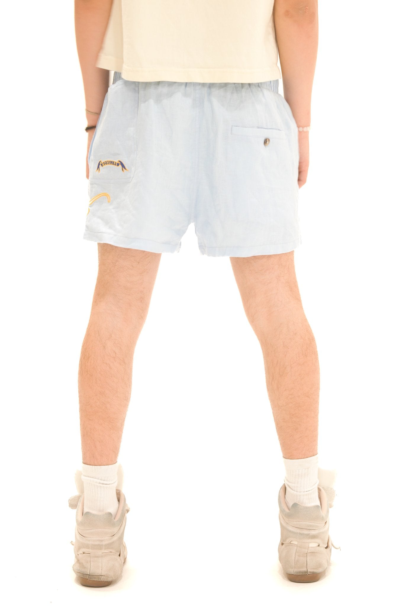 Jersey Silk Lined Linen Shorts